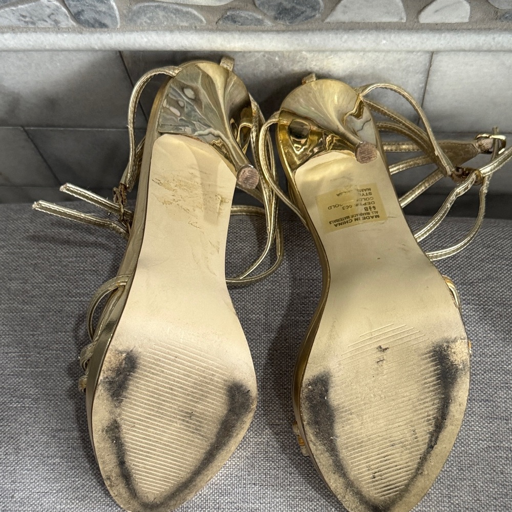 Bakers Gold Strappy Heels - Picture 9 of 10